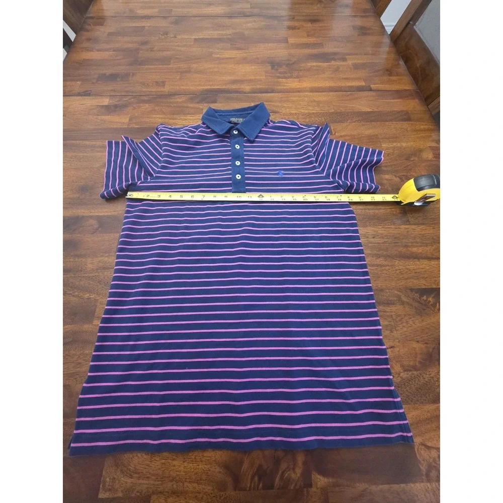 Polo Golf Ralph Lauren Men's Short Sleeve Purple Striped, Medium Stretch Sku 30